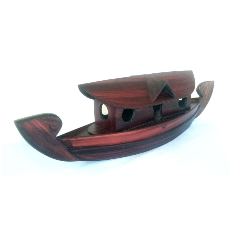 Wood Crafted Kerala Houseboat Miniature for Decor & Gifting